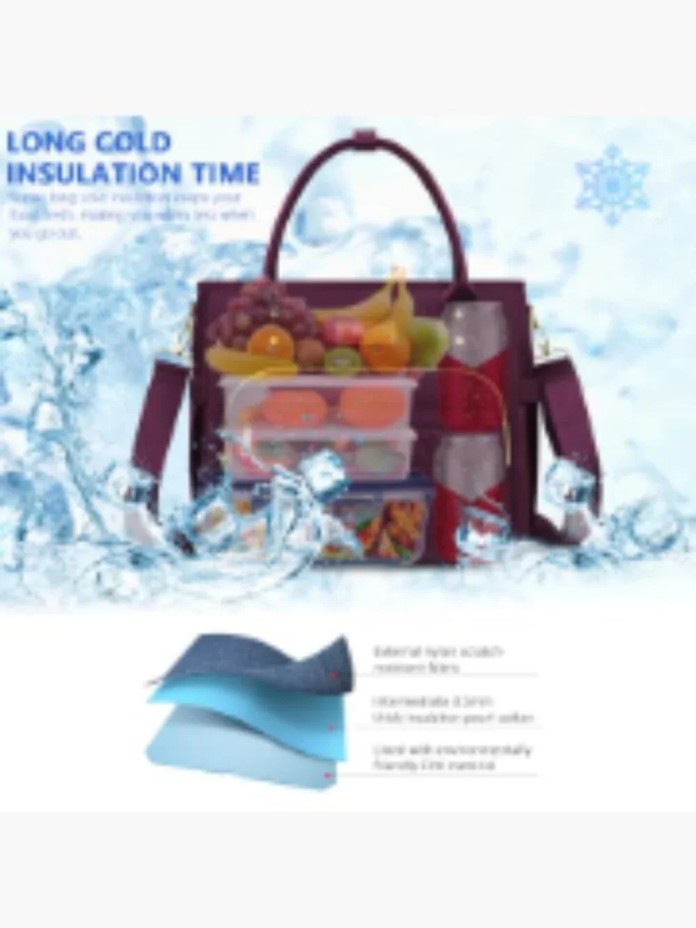 Insulated Lunch Bag Women Large Tote Cooler for Work Picnic Camping 18L